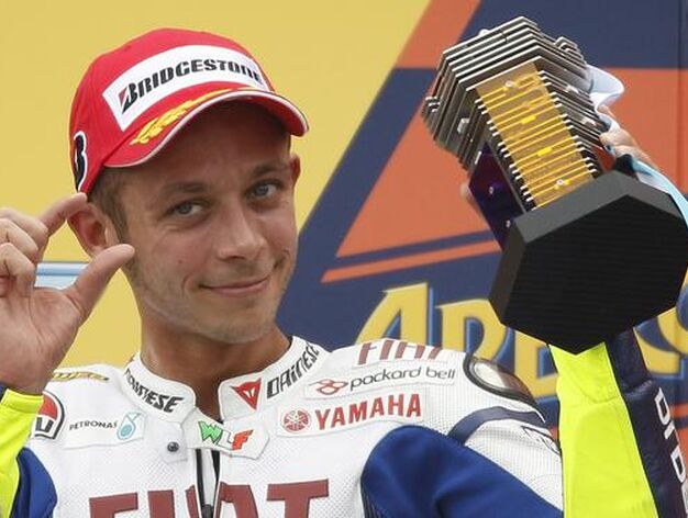 Valentino Rossi, en el podio del Gran Premio de San Marino.

Foto: Reuters