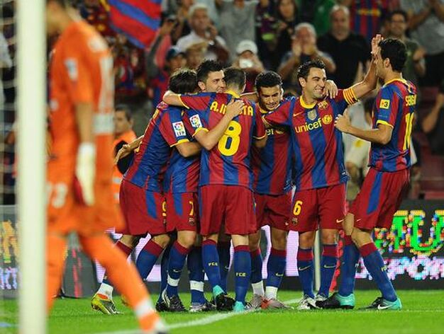 El Barcelona gana por la m&iacute;nima su primer partido sin Leo Messi. / AFP