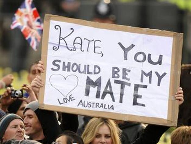 Pancartas de apoyo a Kate Middelton.

Foto: Reuters