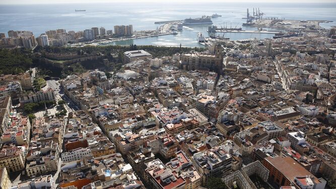 Vista del Centro histórico de Málaga.