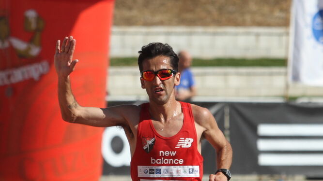 Javier Díaz Carretero, durante la Media Maratón de Málaga.