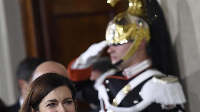 Boldrini, presidenta de la Cámara Baja, ayer en el Palacio del Quirinal.