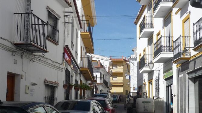 La calle García Lorca de Benamocarra.