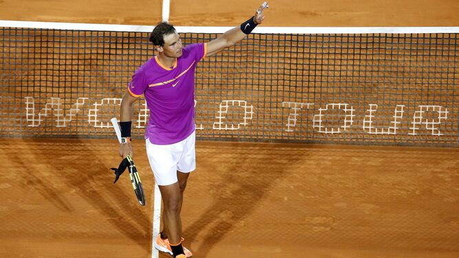 Rafa Nadal celebra su victoria ante Diego Schwartzman en el choque de cuartos.