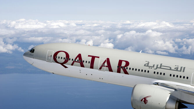 Vista exterior de uno de los aviones de Qatar Airways.