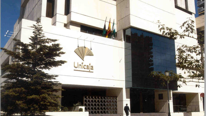 Vista de la sede principal de Unicaja Banco en Málaga