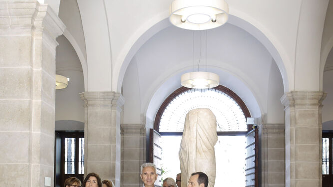 Bustinduy, Morente, Bautista, Vázquez y Espejo, ayer, en el interior del museo.