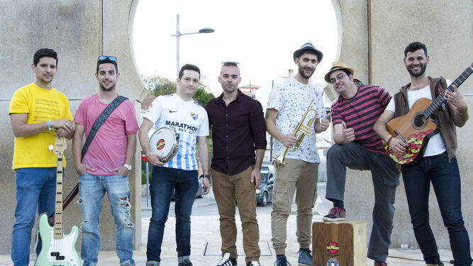 Los miembros de La Banda del Gazpacho: José Kuman, Dani Márquez, Jorge You, Ále Márquez, Fran Chanchi, Willy Garcid y Jesús.