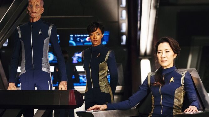 Tres de los protagonistas de la nueva 'Star Trek', en el avance ofrecido en la Comic Con.