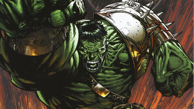 El gigante verde, en una de las imágenes de 'Planeta Hulk'.