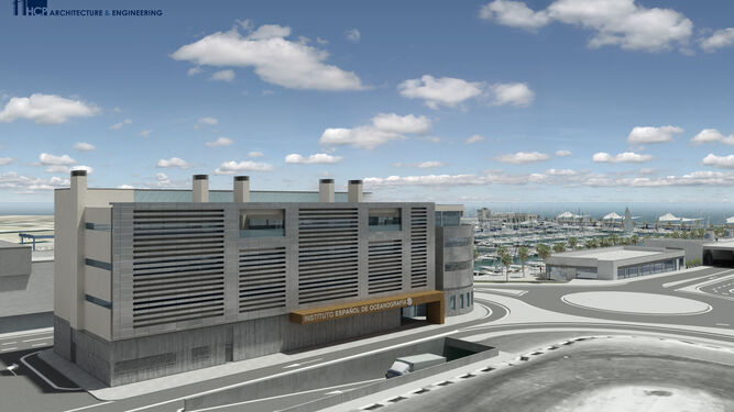 Diseño del nuevo edificio del Centro Oceanográfico de Málaga.