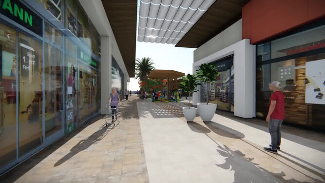 Infografía de la remodelación del centro comercial Los Patios.