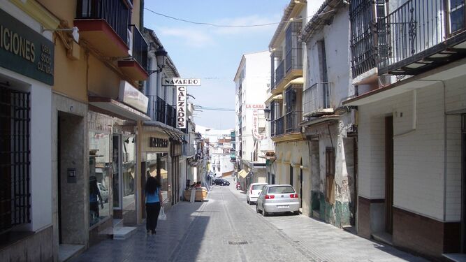 Calle Las Tiendas en el centro histórico de Vélez-Málaga.
