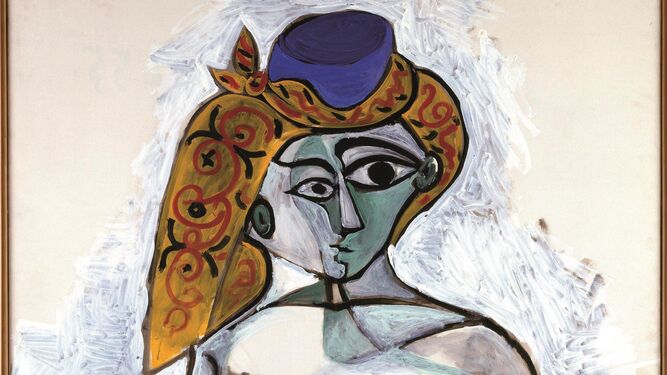 Un detalle de 'Femme nue au boneet ture', de Picasso, expuesto en Marsella.