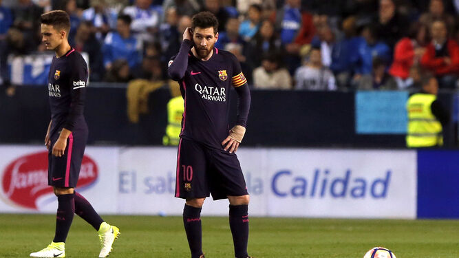 Lionel Messi, en La Rosaleda el año pasado.