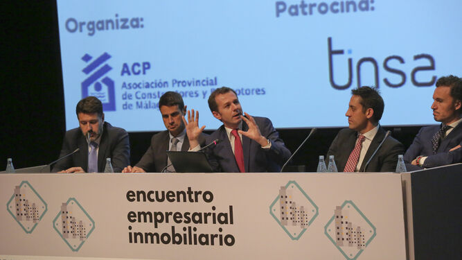 Pedro Soria, Daniel Caballero, Juan Valayos, Víctor Tapias y Pablo Méndez, ayer.