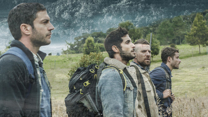 Los cuatro actores que encarnan a ex militares de élite en la serie israelí 'When heroes fly'.