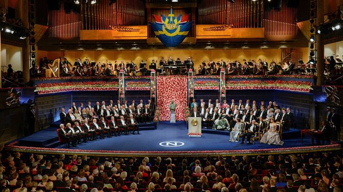 Ceremonia de entrega de los Premios Nobel, en Estocolmo, en 2016.