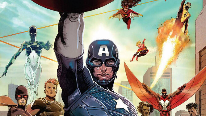 El Capitán América, al frente de Los Vengadores.