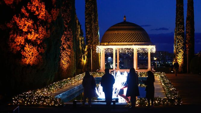 El Jardín Botánico, con la iluminación navideña.