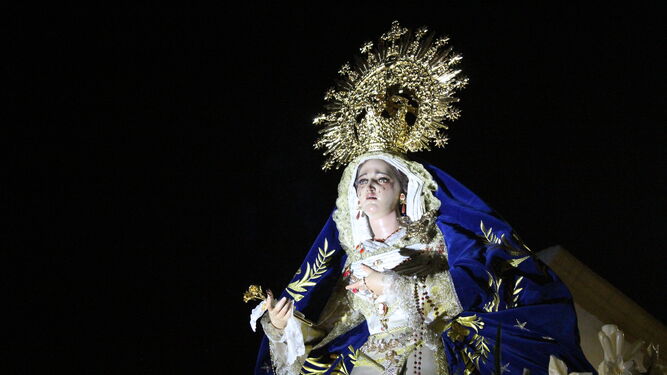 La Virgen de la Pureza de Vera este Miércoles Santo en procesión.