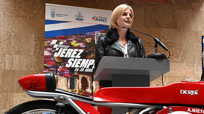 María José García-Pelayo, en la presentación del programa de actividades complementarias del Gran Premio de MotoGP 2024.