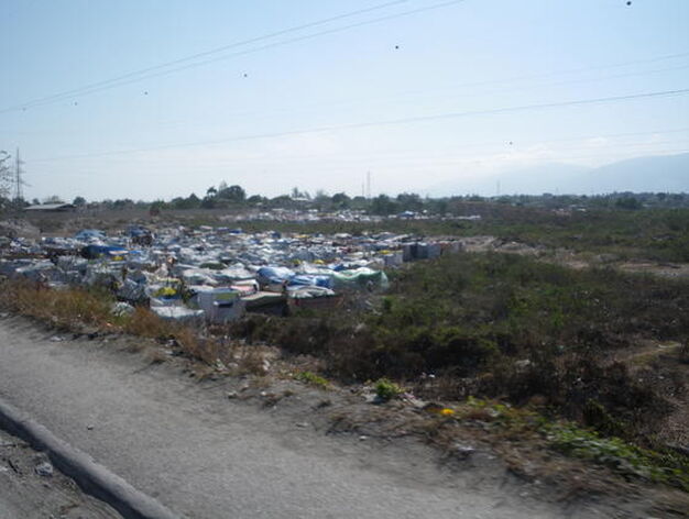 Uno de los campamentos desalojados.