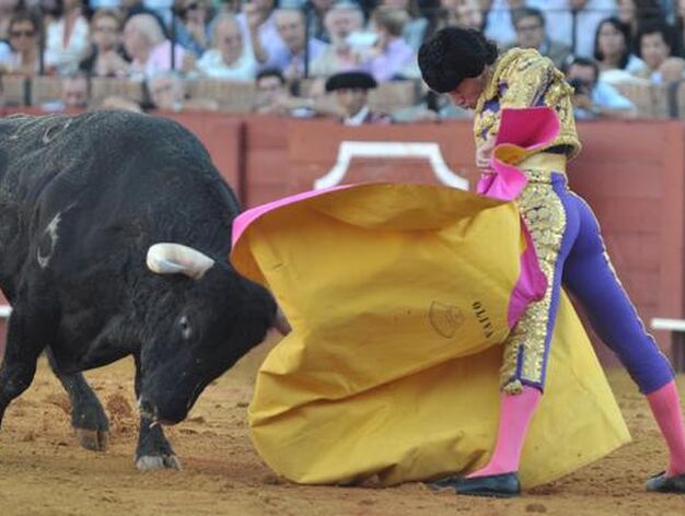 Oliva Soto torea el tercer toro.

Foto: Manuel G&oacute;mez