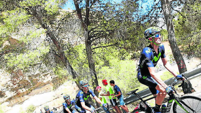 La Vuelta de 2015 durante la etapa Alhaurín de la Torre-Caminito del Rey.