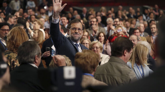 Mariano Rajoy , durante su asistencia al XVI Congreso  del PP de Madrid.