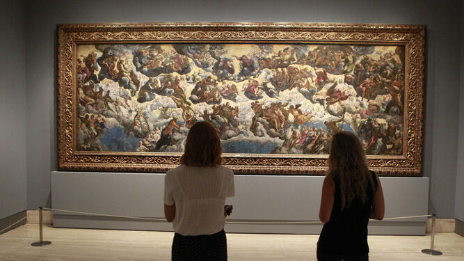 'El paraíso' de Jacopo Tintoretto, en la exposición del Museo Thyssen-Bornemisza de Madrid.