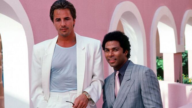 Don Johnson y Philip Michael Thomas, protagonistas de 'Miami Vice'.