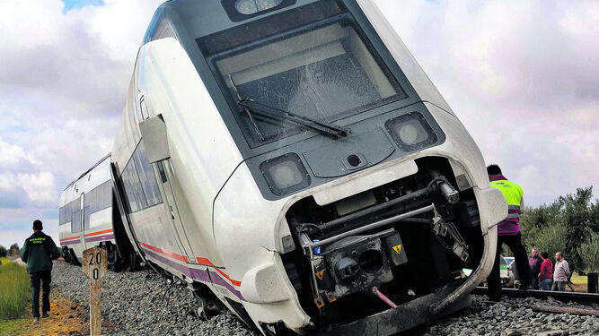 Tren accidentado en Arahal hace una semana.