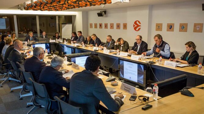 Imagen de la última reunión de los clubes de Euroliga.