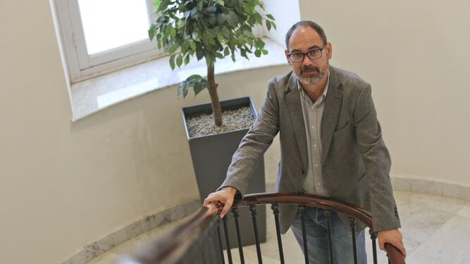 Alberto Montero en la sede de 'Málaga Hoy'.
