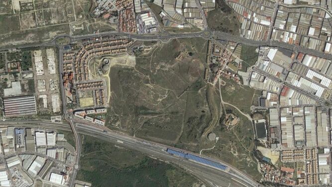 Image aérea tomada de Google Maps de los terrenos de Sánchez Blanca.