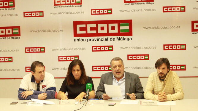 Juan Carlos Navas, Dolores Segado, Rafael González y Alberto Fuentelsaz, en la rueda de prensa.