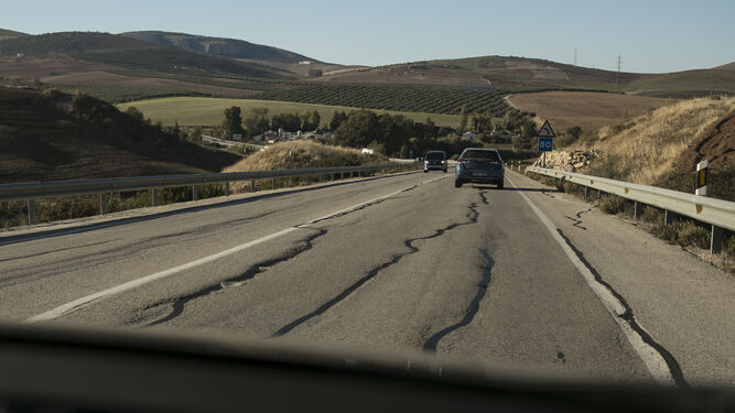 Imagen de la situación actual de la carretera Ronda-Málaga.