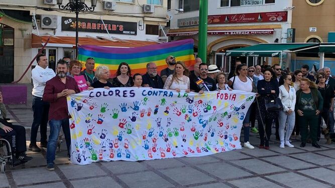 Un momento de la concentración organizada ayer en Torremolinos.