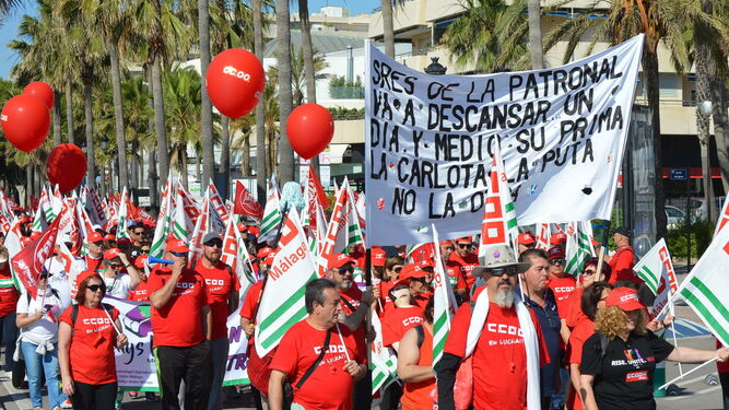 Marcha sindical ayer en Puerto Banús.