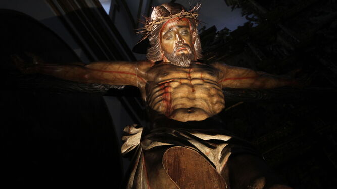 La imagen del Cristo Mutilado, en la parroquia del Sagrario.