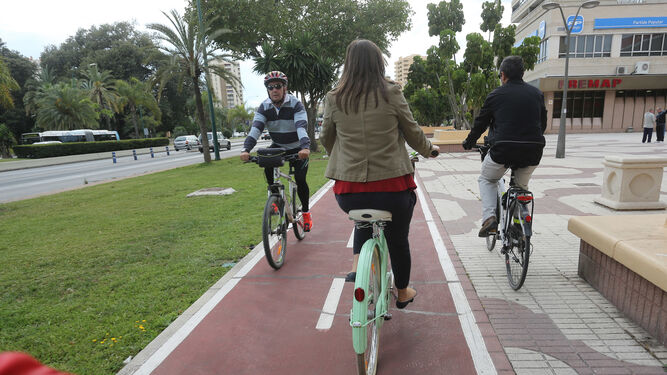 Un carril bici de la ciudad de Málaga.