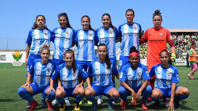 Once inicial del Málaga CF Femenino en el Municipal de Arguineguín.