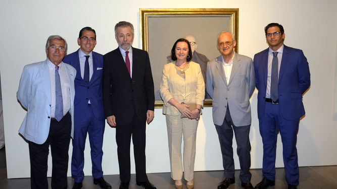 Pedro Fernández, Sergio Corral, Hernán Cortés, Teresa Sáez, Javier Russines y Rafael Muñoz, patronos y directivos de la Fundación Unicaja.