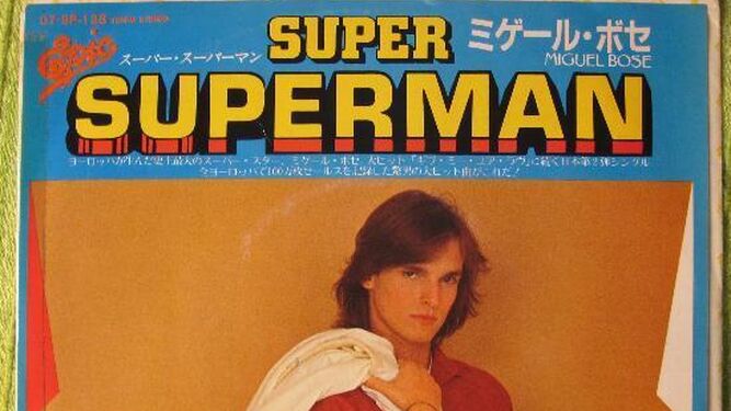 Portada del single de iguel Bosé en Japón sobre Supermán.