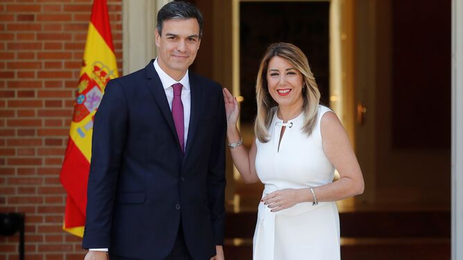 Pedro  Sánchez y Susana  Díaz, en La Moncloa.