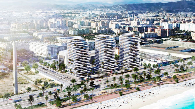 Las tres grandes torres que se construirán en la zona oeste de Málaga.