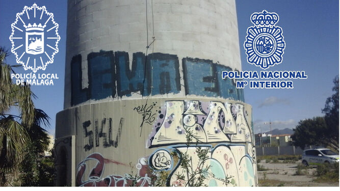 Uno de los grafitis realizados por el detenido.