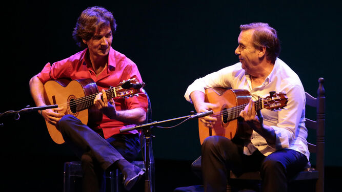 Niño de Pura y Manolo Franco presentaron 'Compadres' en el Teatro Lope de Vega.