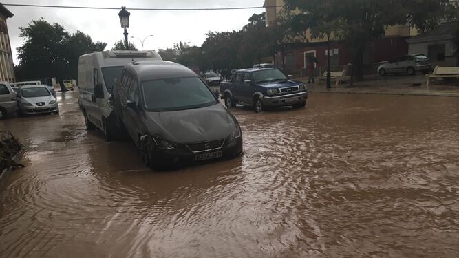 Efecto de las fuertes lluvias en las calles de Campillos